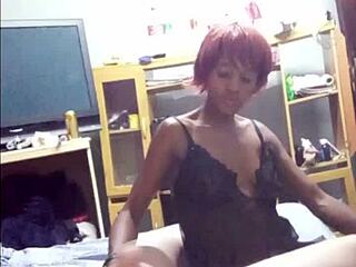 Redhead slut whore sucks boss cock in hostel