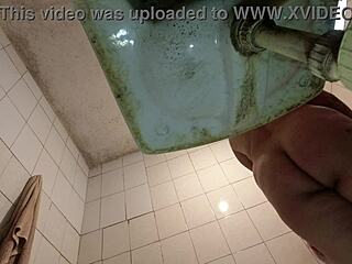 Pervert Sneaks Peek as Schoolgirl Strips Uniform Feels Watched