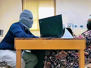 Hijab Muslim Wife Cheats On Hubby With Secretary's Vibrator In Pussy