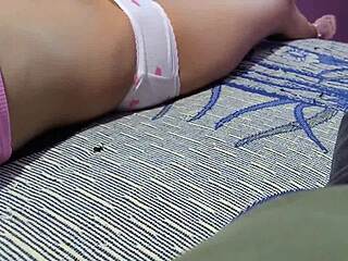 my hot latina stepdaughter gropes herself watching tv so i fuck her tight pussy like a slut