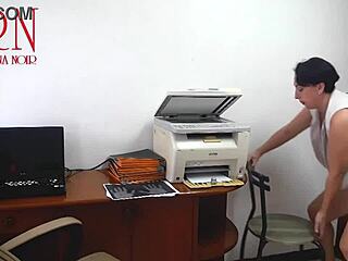 Stupid Secretary's Boobs and Pussy Scanned on Office MFP - Hidden Cam!