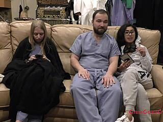 bratty cheerleader jasmine rose spreads hairy pussy and small tits in humiliating nurse tickle exam