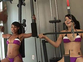 two petite teens railed hard by black fitness coach 💦🍆😈