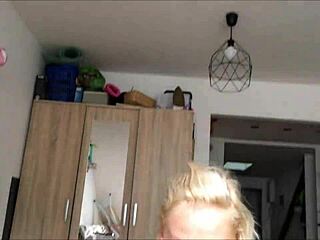 FIRST TIME HANDJOB FROM TATTOOED BLONDE OUTDOOR? shaved pussy tease!