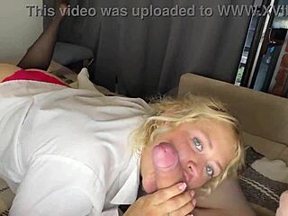 mommy's heart races cheating deepthroating huge cock before pussy pounding bliss