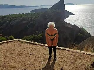 jaime flashes lingerie in nature outdoors 😏 who knows you'll pass by