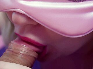 Soft ASMR whispers tease gentle oral with creamy close-up finish