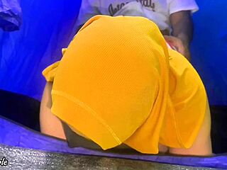 Curvy hijab wife cheats bending over for doggystyle pounding in camping tent