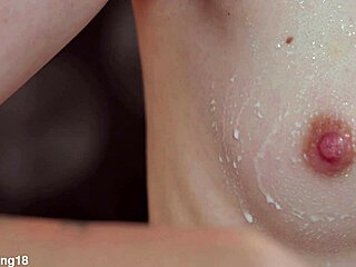 blonde shaves creamy pussy then fingers to squirt milk