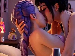 K-pop demon hunters rumi and zoey go full lesbian hentai frenzy 🔥👩‍❤️‍💋‍👩