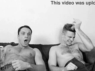 two guys double penetrate cute blonde's ass with piss play and cum