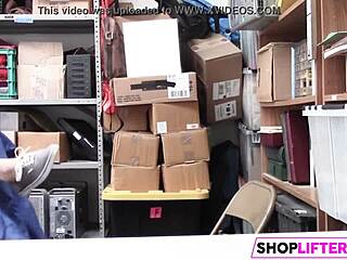 mum watches her thieving teen daughter get drilled hard by the cop's monster cock in the shop