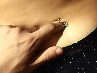 Her Cute Belly Quivers in Close-Up as Fingers Bring Orgasmic Latina Bliss