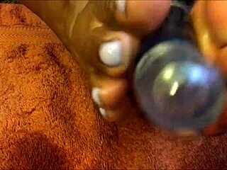 oiled polish bbw ebony fat fetish feet massage with lightup dildo clothes ripped striptease