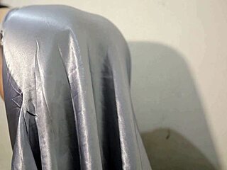 sexy girl in satin dress masturbates gets so wet... damn