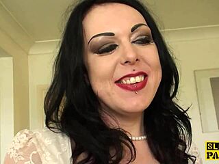 STALKING THIS BRITISH SHEMALE SUB UNTIL SHE'S THROATED DEEP IN STOCKINGS!
