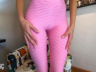 after gym workout she skips to suck dick sloppy blowjob ends in cumshot on yoga leggings mysteriouskathy