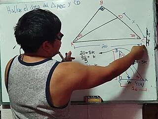 Nerdy Asian Student Calculates X in Bedroom Teacher Triangle Fuck