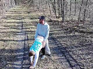 Drone Watches Curvy Wife's Intense Outdoor Monster Cock Pounding