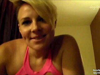 Sweaty amateur teen blonde deepthroats my monster cock for facial cumshot 😈