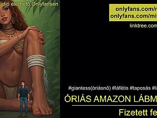 giant amazon dominates with her huge feet magyar audio
