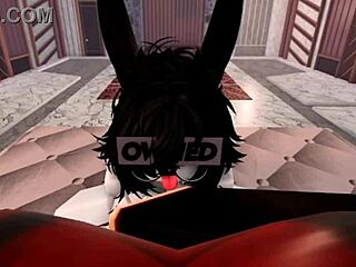 Bunny girl teases then gets throat fucked rough and deep fan request roblox style