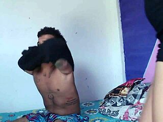 While the little guy plays video games his horny stepsister sneaks in craving his cock play
