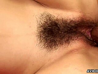 skinny japanese teen's hairy pussy spooned hard and wet