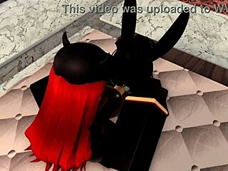 Bunny girl teases then gets throat fucked rough and deep fan request roblox style