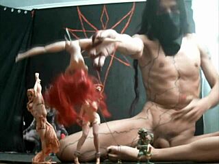 long-haired gay crossdresser plays wild with his fuck dolls