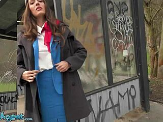 big tits air hostess coco bae chokes on cock outdoors