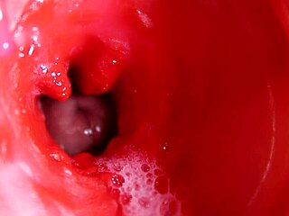 camera deep inside pussy captures powerful cumshot flooding with thick sperm in 4k asmr