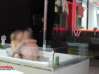 Punished Cuckold Watches Stud Bareback Bathtub Pounding Deep