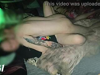 Couple Fucks on Squeaky Lit Hotel Bed