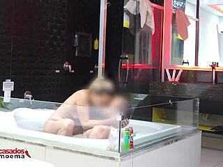 Punished Cuckold Watches Stud Bareback Bathtub Pounding Deep