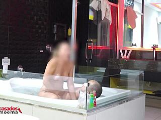 Punished Cuckold Watches Stud Bareback Bathtub Pounding Deep