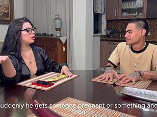 this latina with big tits n ass sneaks off to ride her stepson's friend's huge bbc hard