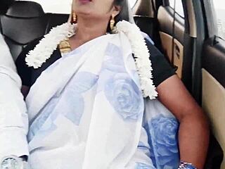indian bhabi flirts dirty in car flashing her tits teasing