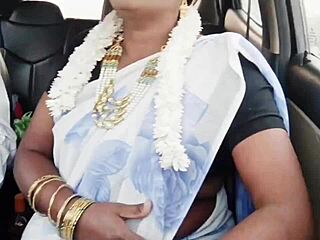 indian bhabi flirts dirty in car flashing her tits teasing