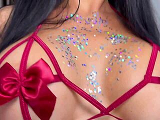 Santa's Gift: Curvy Big Tits Brunette in Lingerie for Christmas POV Full Fuck