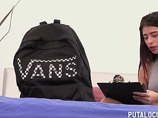 that skinny 18+ teen mells blanco gets fucked hard by her roommate