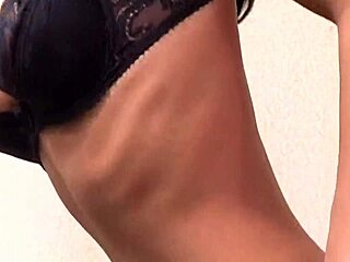 cindy lords is such a total babe in lingerie fingering her shaved pussy then deepthroating big cock doggystyle on bed