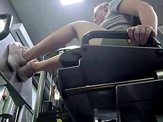 Whoa, extreme gym squirting blast! 💦🏋️