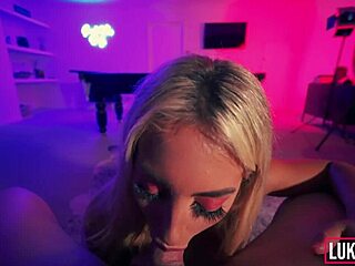 Blonde fitness babe's tight pussy stretched then creampied by huge load?