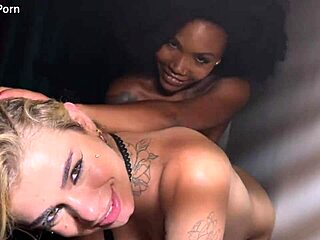 Two Girlfriends Kiss and Lick at Party with Kyara Hora and Russah