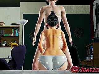 Ayaka, you sexy Japanese hentai girl, give that sloppy blowjob, handjob, titfuck to the big dick till massive cumshot!