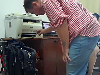 Femdom Boss Commands Employee Pussy Lick in Hidden Office Cam