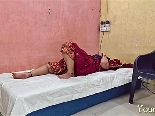 Indian aunty's big ass gets horny creampied doggystyle by young boy close-up homemade pounding