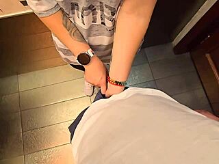 Stranger Secretly Fills Panties Again In Restaurant Toilet Stall