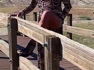 Staci Onit'S Leopard Print Crossdressing Fetish Romp Turns Public Feet Wild